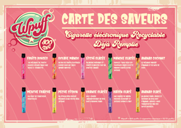 [PLV] Carte des saveurs WPuff - 600 Puffs